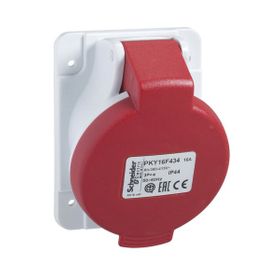 Schneider PKY16F435 Pratika 380-415V AC 5x16A 3P+N+E Trifaze IP44 Hızlı Bağlantı Eğik Makine Prizi