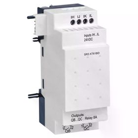 Schneider SR3XT61BD Zelio Logic için 24 Watt DC 6 Giriş Çıkışlı Dijital Giriş Çıkış Genişletme Modülü