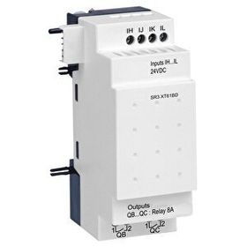 Schneider SR3XT61BD Zelio Logic için 24 Watt DC 6 Giriş Çıkışlı Dijital Giriş Çıkış Genişletme Modülü