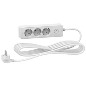 Schneider ST9435W Electric Unica 3'lü 3 Metre Anahtarlı Grup Priz