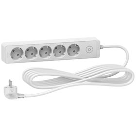 Schneider ST9455W Anahtarlı Electric Unica 5'li 5 Metre Grup Priz