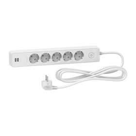 Schneider ST945U3W Anahtarlı Electric Unica 5'li 3 Metre USB Girişli Grup Priz