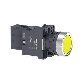 Schneider XA2-EW35M1 220VAC-DC Işıklı Yaylı Sarı Buton