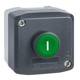 Schneider XALD102 22 mm 1NA Yaylı Dönüşlü Yeşil I İşaretli Butonlu Gri Kumanda Kutusu
