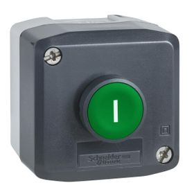 Schneider XALD102 22 mm 1NA Yaylı Dönüşlü Yeşil I İşaretli Butonlu Gri Kumanda Kutusu