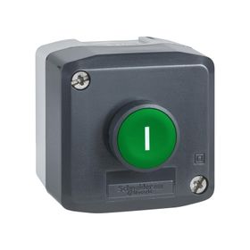 Schneider XALD102 22 mm 1NA Yaylı Dönüşlü Yeşil I İşaretli Butonlu Gri Kumanda Kutusu