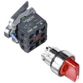 Schneider XB4-BK124M5 Işıklı Kırmızı Mandal Buton