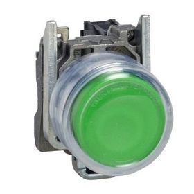 Schneider XB4-BP31 Plastik Kılıflı Yeşil Yaylı Buton