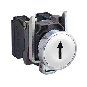 Schneider XB4BA3341 22 mm 1NA Yaylı Dönüşlü Beyaz Yukarı Ok İşaretli Buton