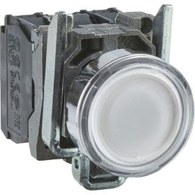 Schneider XB4BW31M5 22 mm 220-240V 1NA+1NK Yaylı Dönüşlü Beyaz Işıklı Buton