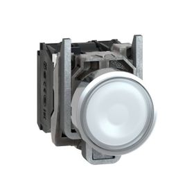 Schneider XB4BW31M5 22 mm 220-240V 1NA+1NK Yaylı Dönüşlü Beyaz Işıklı Buton