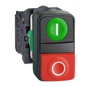 Schneider XB5-AL73415 Çiftli Kırmızı Yeşil Düz Kafalı Yaylı Buton