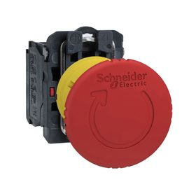 Schneider XB5-AS8442 1NK Çevir Çek Tip Tetiklemeli Mantar Kafalı Acil Stop Butonu