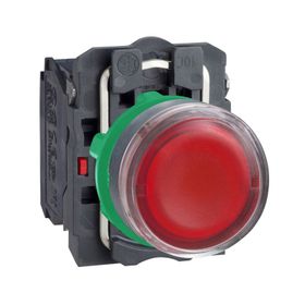 Schneider XB5-AW34B5 24V AC-DC Işıklı Kırmızı Yaylı Buton