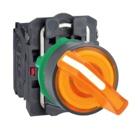 Schneider XB5AK125B5 24V 1NA+1NK Turuncu Işıklı Mandal Buton
