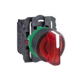 Schneider XB5AK134B5 1NA+1NK 24V 3 Konumlu Sabit Kırmızı Işıklı Mandallı Buton