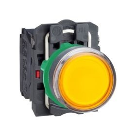 Schneider XB5AW3565 250V 22 mm 1NA+1NK Yaylı Turuncu Işıklı Buton