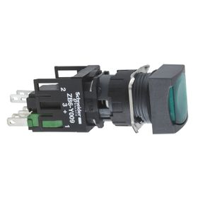 Schneider XB6-CF3B1B Yeşil Kare Yaylı Işıklı Buton