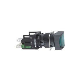 Schneider XB6-CF3B1B Yeşil Kare Yaylı Işıklı Buton