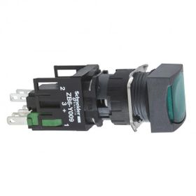 Schneider XB6-CF3B1B Yeşil Kare Yaylı Işıklı Buton