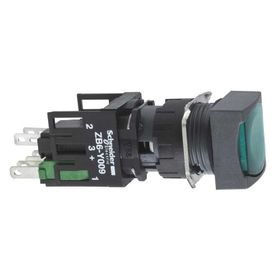 Schneider XB6-CF3B1B Yeşil Kare Yaylı Işıklı Buton