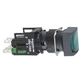 Schneider XB6-CF3B1B Yeşil Kare Yaylı Işıklı Buton