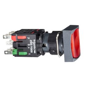 Schneider XB6-DW4B2B Kırmızı Dikdörtgen Işıklı Buton