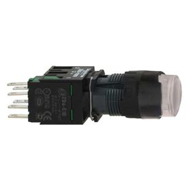 Schneider XB6AW1B1B 16 mm 12-24V 1NA Yaylı Dönüşlü Beyaz Çıkık Işıklı Buton