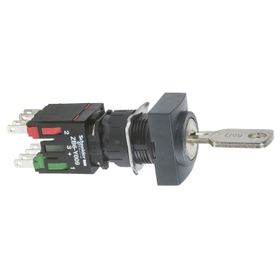Schneider XB6DGC5B 16 mm 1NA+1NK 2 Konumlu Sabit Siyah Dikdörtgen Mandal Buton