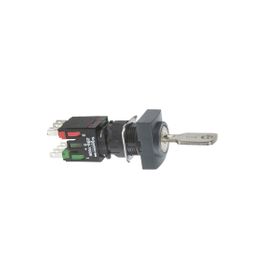 Schneider XB6DGC5B 16 mm 1NA+1NK 2 Konumlu Sabit Siyah Dikdörtgen Mandal Buton