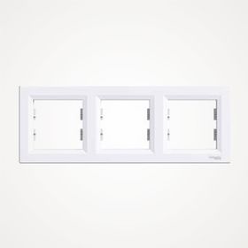 Schneider Yatay Üçlü Beyaz Asfora EPH5800321 Priz Çerçevesi