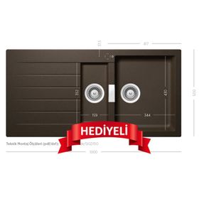 Schock Cristadur Signus D-150 ÇİKOLATA Sol Damlalıklı Evye