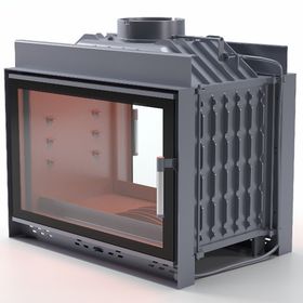 Schömne Diamond Klapeli Tünel Siyah Camlı 70 cm Döküm Şömine Haznesi
