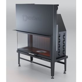 Schömne Elegance Asansörlü Çelik Sol Açık 110'luk Şömine Haznesi