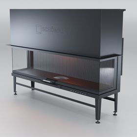 Schömne Elegance Asansörlü Çelik Üç Açık 180'lik Şömine Haznesi