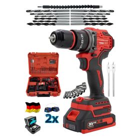 Schutzenger 980F Kırmızı Şarjlı Kömürsüz Motor Çelik Mandren 10 mm Vidalama Akülü Darbeli Matkap