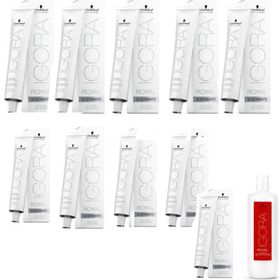 Schwarzkopf 10 Adet Igora Royal Absolutes Silverwhite Silver Saç Boyası + 1 lt Oksidan