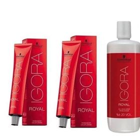 Schwarzkopf 2 Adet Igora Royal 5-6 Açık Kahve-Çikolata Saç Boyası + 1 lt Oksidan
