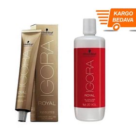 Schwarzkopf 2 Adet Igora Royal Absolutes 7-70 Kumral-Doğal Bakır Saç Boyası + 1 lt Oksidan