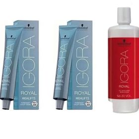 Schwarzkopf 2 Adet Igora Royal Highlifts 10-1 Ultra Sarı Sandre Saç Boyası + 1 lt Oksidan