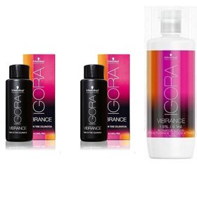 Schwarzkopf 2 Adet Igora Royal Vibrance 6-6 Koyu Kumral Çikolata Saç Boyası + 1 lt Oksidan