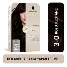 Schwarzkopf Creme Supreme 3 0 Koyu Kestane Yoğun Bakım Full Kit Saç Boyası