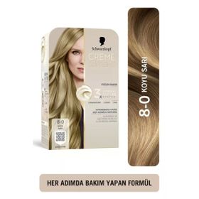 Schwarzkopf Creme Supreme Full Kit 8-0 Koyu Sarı Saç Boyası