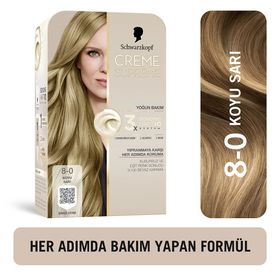 Schwarzkopf Creme Supreme Yoğun Bakım Full Kit 8 0 Koyu Sarı Saç Boyası