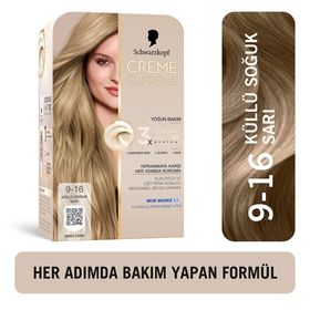 Schwarzkopf Creme Supreme Yoğun Bakım Full Kit 9 16 Küllü Soğuk Sarı Saç Boyası