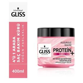 Schwarzkopf Gliss 4'ü 1 Arada 400 ml Protein Babasu Yağı Yoğun Parlaklık Saç Bakım Kürü