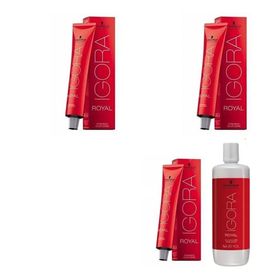 Schwarzkopf İgora 3 Adet Royal 9,5-4 Bej Saç Boyası + 1 lt Oksidan