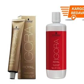 Schwarzkopf İgora 3 Adet Royal Absolutes 8-50 Açık Kumral-doğal Altın Saç Boyası + 1 lt Oksidan