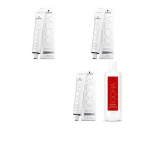 Schwarzkopf İgora 3 Adet Royal Absolutes Silverwhite Slate Grey Saç Boyası + 1 lt Oksidan