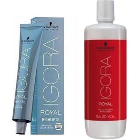 Schwarzkopf Igora 8 Adet Royal Highlifts 12-2 Özel Açıcı Küllü Saç Boyası + 1 lt Oksidan